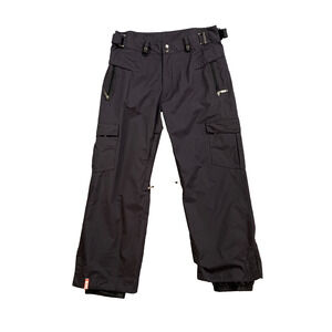 Bonfire Snowboarding Pants Mens Large Black Radiant Adjustable Waist Cargo Lined